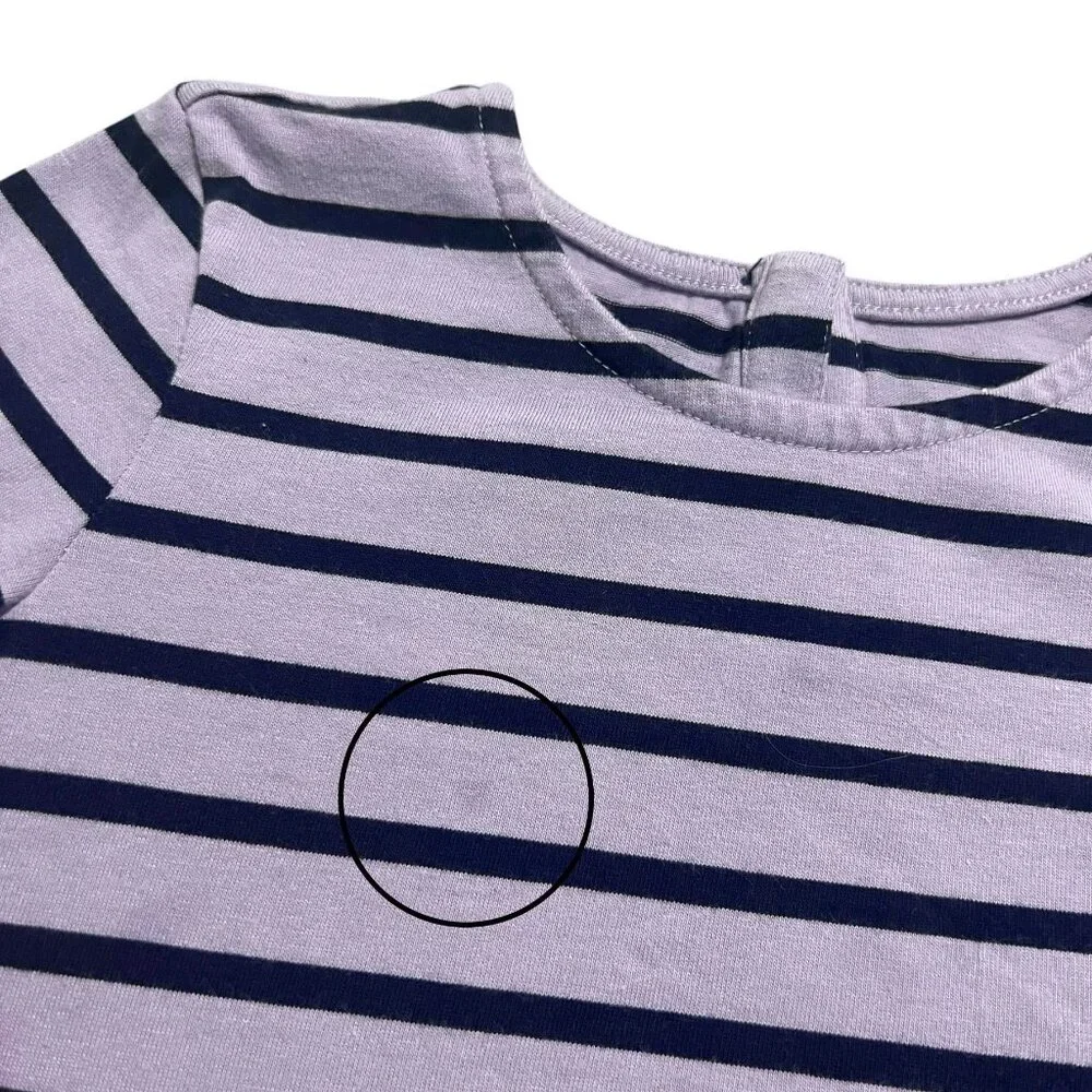 Primary 8-9Y Lavender & Navy Striped Dress